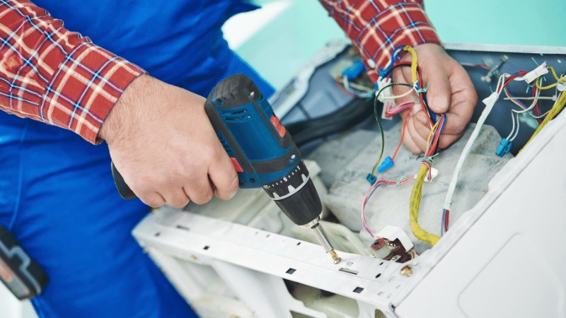 Saruhanlı Maktek Maktek çamaşır makinesi kart tamiri – Su almama arızası orijinal parça ile giderildi. - Teknik servis örneği